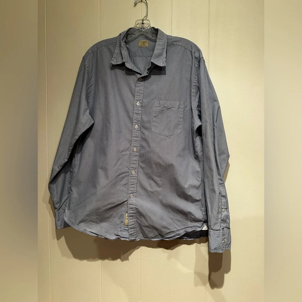 J.Crew 2 Ply 100% Cotton Striped Button Down Shirt Large